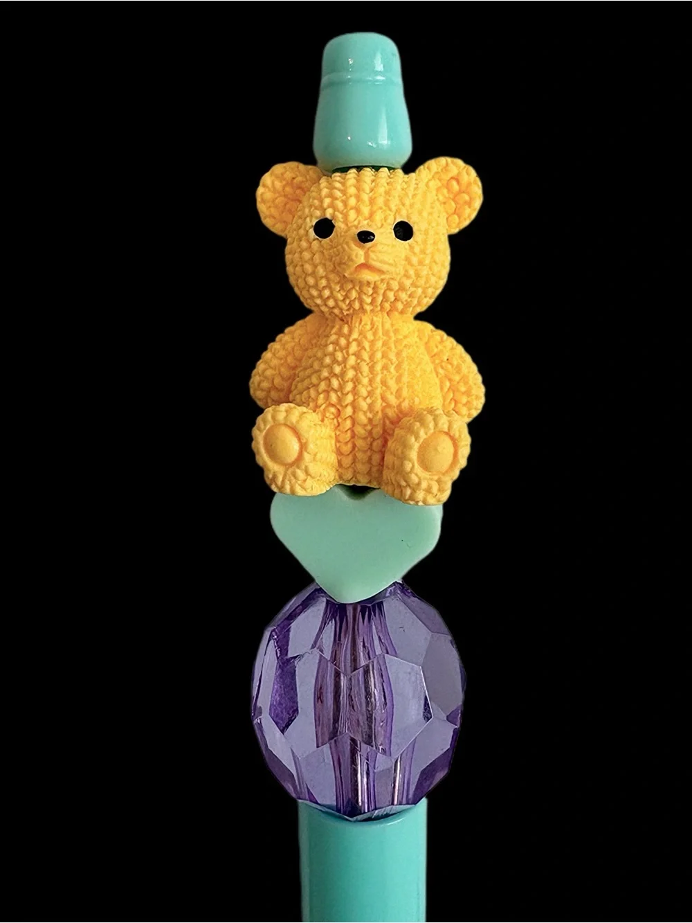 Yellow Teddy Bear Pen Handmade